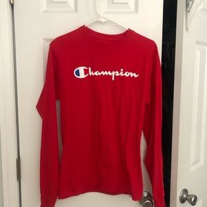 Red champion shirt